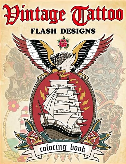 Vintage Tattoo Flash Coloring Book